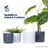 18cm Round Sandstone Plastic Plant Pot White - Set of 2